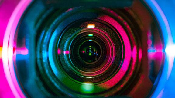 Close-up image of a camera lens