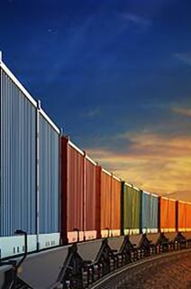 Rows of cargo shipments lined on a truck